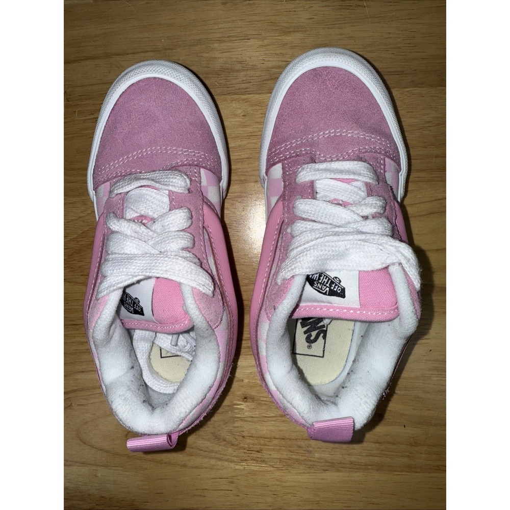 Vans Knu Skool Checkerboard Shoe Sneakers Prism Pink White Toddler Preschool 13 - Picture 6 of 10